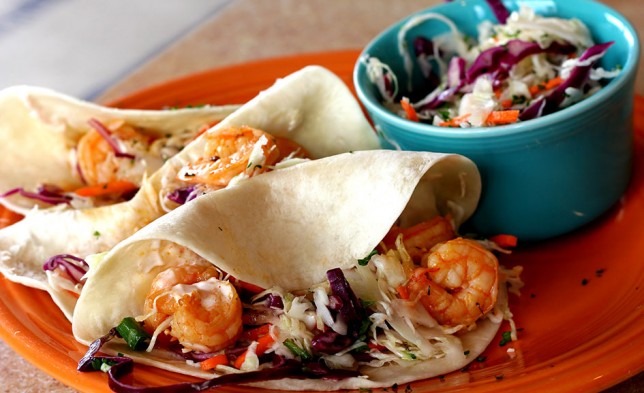 Shrimp Tacos with Pico de Gallo and Cole Slaw - Cook With Tones